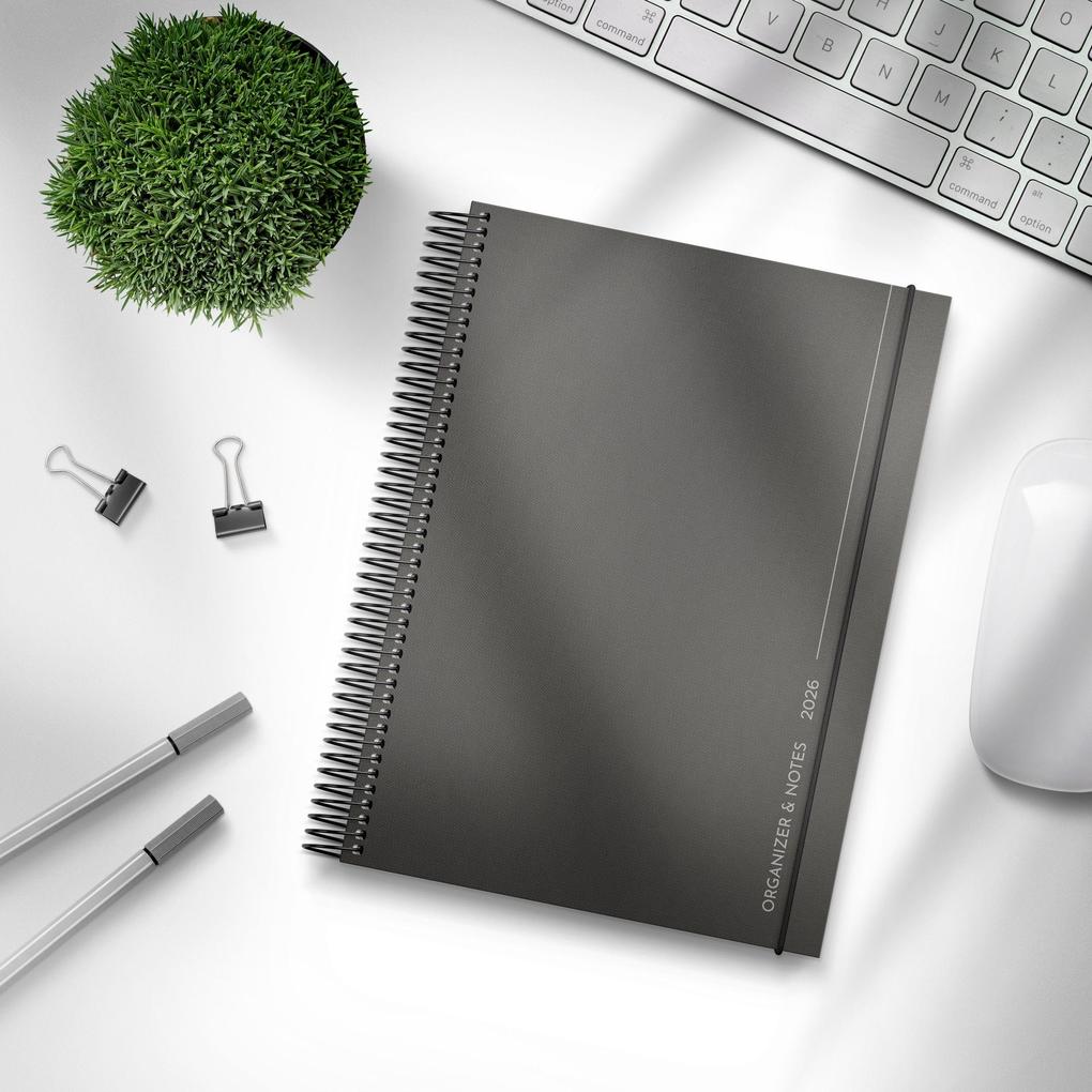 Weitere Ansicht: Burde Kalender Organizer & Notes 2026 schwarz