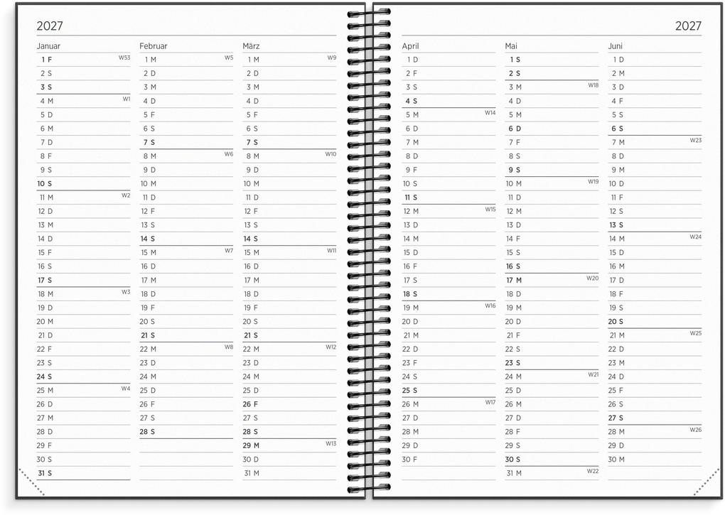 Weitere Ansicht: Burde Kalender Organizer & Notes 2026 schwarz
