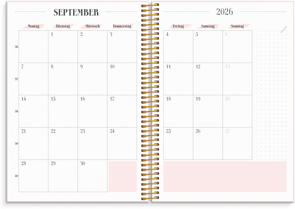 Weitere Ansicht: Burde Life Planner Pink Horizontal 2026