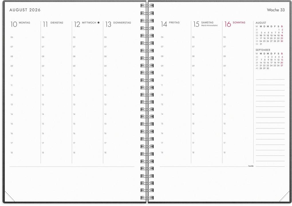 Weitere Ansicht: Burde Kalender 2026 Agency Business A5 Eco