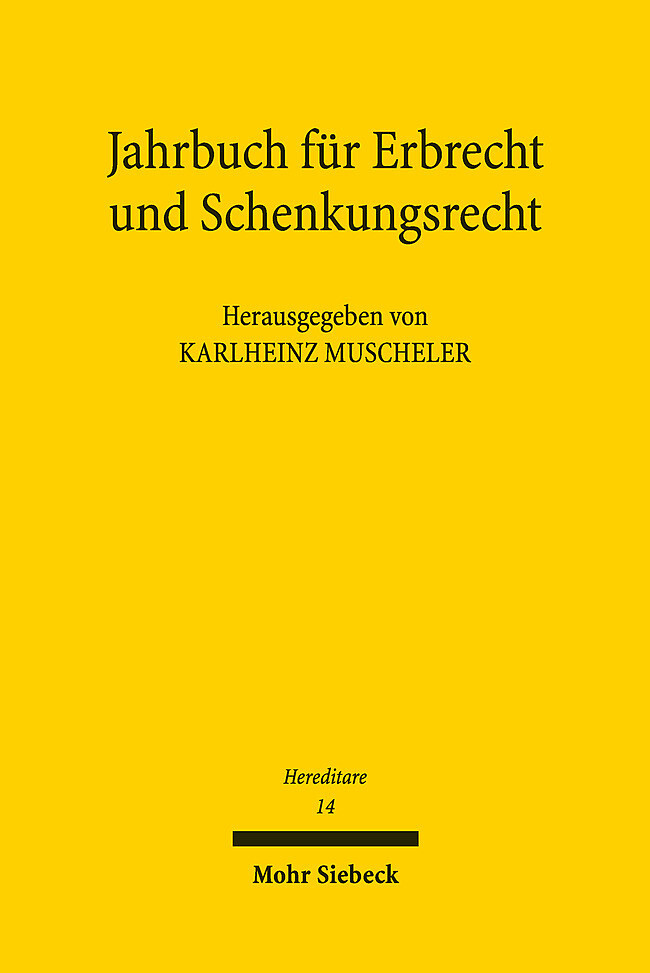 Produktbild: Jahrbuch für Erbrecht und Schenkungsrecht