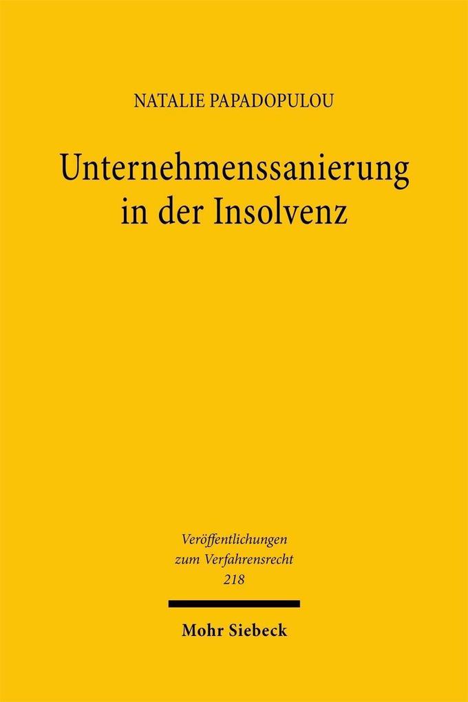 Produktbild: Unternehmenssanierung in der Insolvenz | Natalie Papadopulou