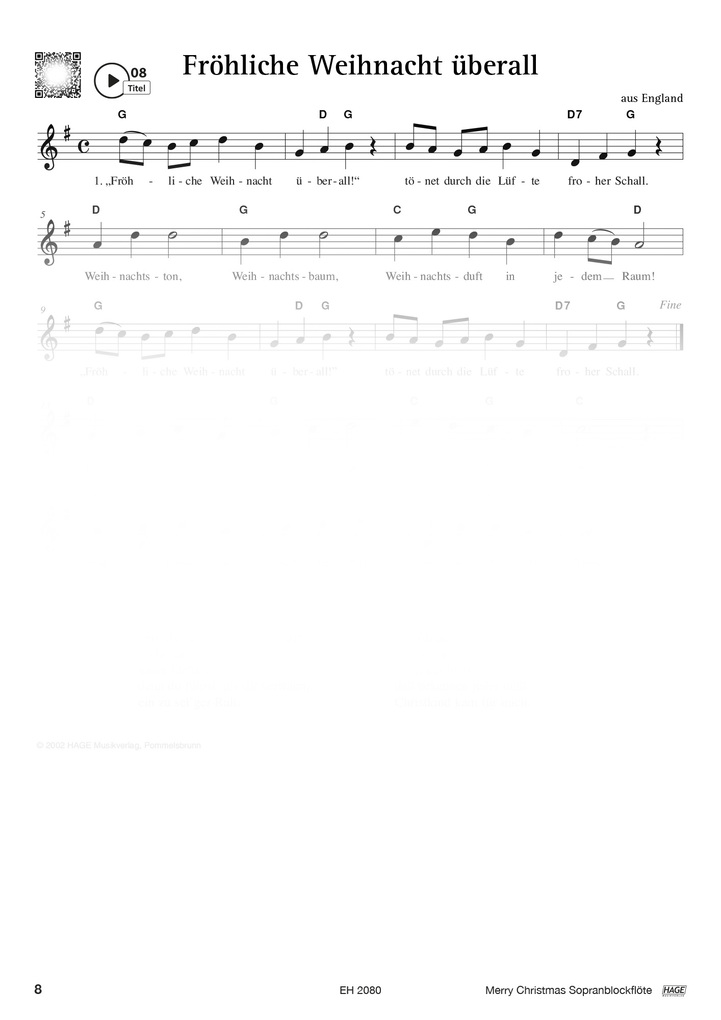 Weitere Ansicht: Merry Christmas für Blockflöte