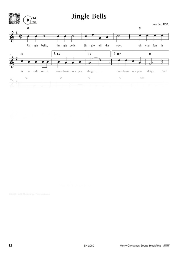 Weitere Ansicht: Merry Christmas für Blockflöte