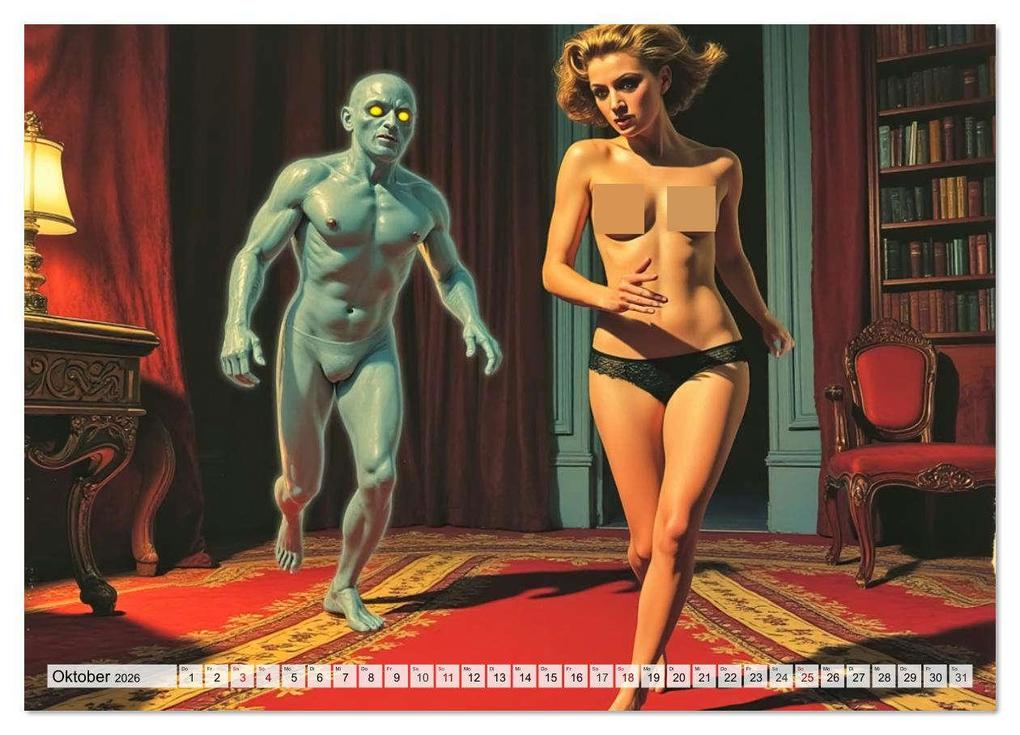 Weitere Ansicht: Spicy Fantasy - Vintage Horror und nackte Haut (Wandkalender 2026 DIN A4 quer), CALVENDO Monatskalender | pixs:sell pixs:sell, Calvendo, pixs:sell, Sell Pixs:Sell