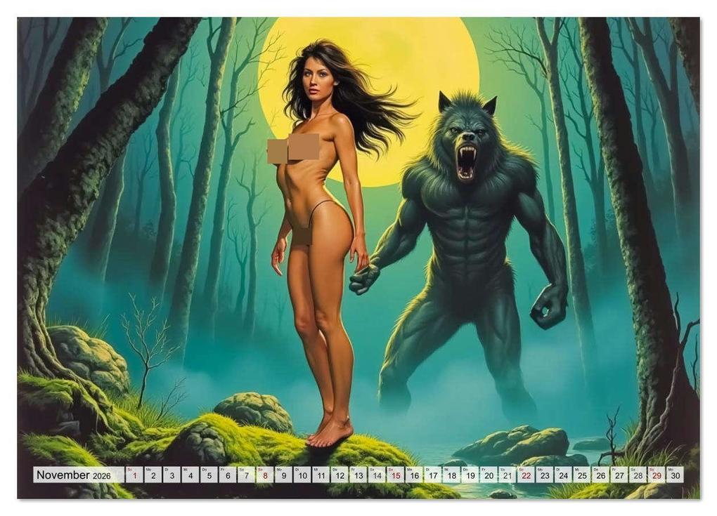 Weitere Ansicht: Spicy Fantasy - Vintage Horror und nackte Haut (Wandkalender 2026 DIN A4 quer), CALVENDO Monatskalender | pixs:sell pixs:sell, Calvendo, pixs:sell, Sell Pixs:Sell