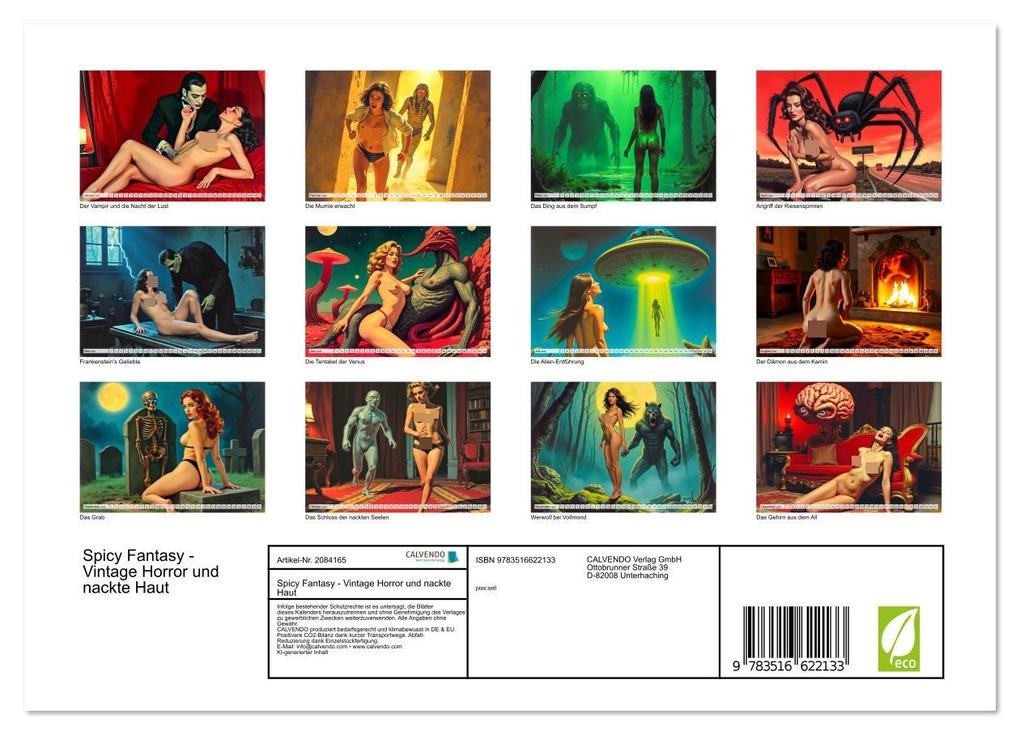Weitere Ansicht: Spicy Fantasy - Vintage Horror und nackte Haut (Wandkalender 2026 DIN A4 quer), CALVENDO Monatskalender | pixs:sell pixs:sell, Calvendo, pixs:sell, Sell Pixs:Sell