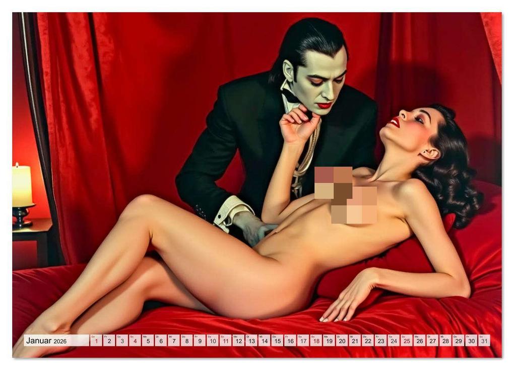 Weitere Ansicht: Spicy Fantasy - Vintage Horror und nackte Haut (Wandkalender 2026 DIN A4 quer), CALVENDO Monatskalender | pixs:sell pixs:sell, Calvendo, pixs:sell, Sell Pixs:Sell