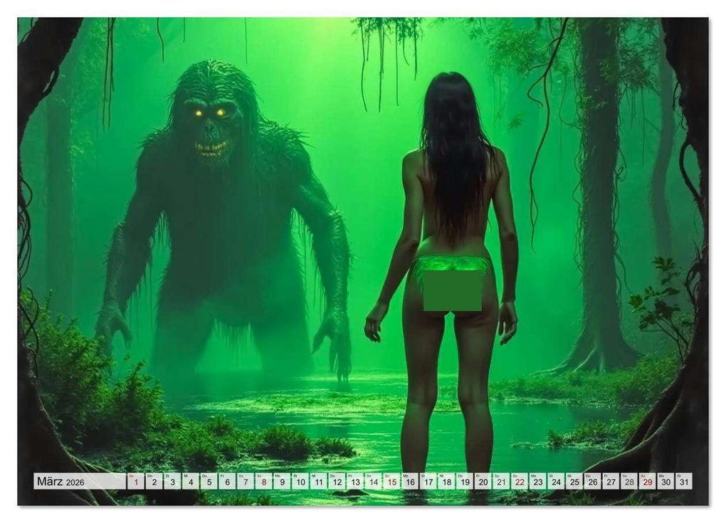 Weitere Ansicht: Spicy Fantasy - Vintage Horror und nackte Haut (Wandkalender 2026 DIN A4 quer), CALVENDO Monatskalender | pixs:sell pixs:sell, Calvendo, pixs:sell, Sell Pixs:Sell