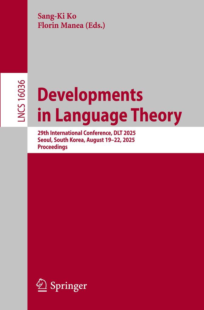Produktbild: Developments in Language Theory