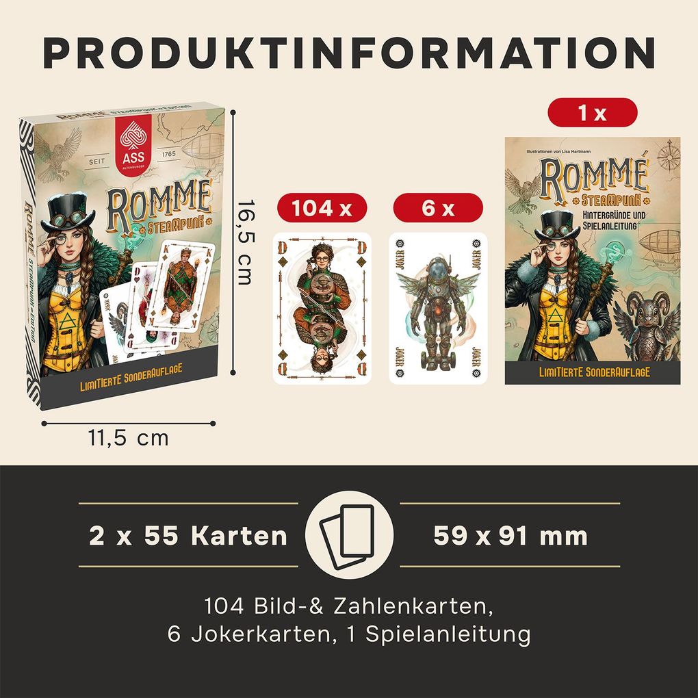 Weitere Ansicht: ASS Altenburger Special Rommé - Steampunk | ASS - Spielkartenfabrik Altenburg GmbH