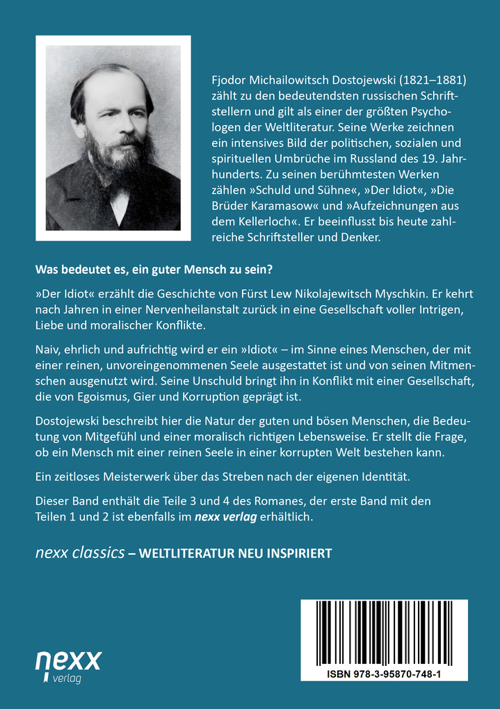 Weitere Ansicht: Der Idiot | Fjodor Michailowitsch Dostojewski