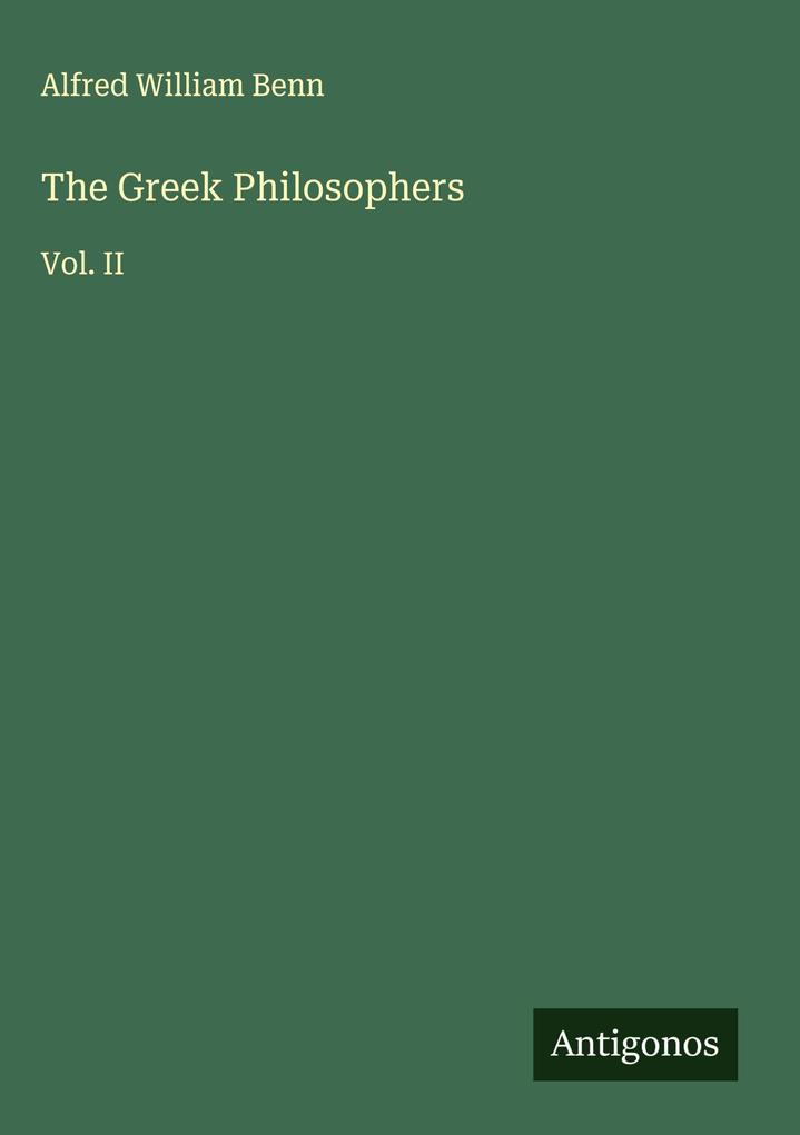 Produktbild: The Greek Philosophers | Alfred William Benn