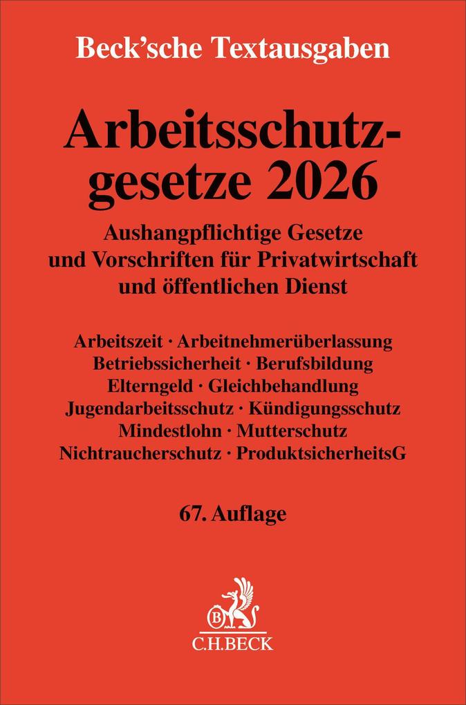 Produktbild: Arbeitsschutzgesetze 2026