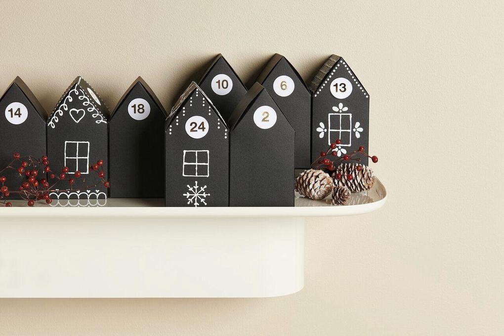 Weitere Ansicht: Adventskalender Papphäuser, 24 Stk., 15x7,5x7,5cm, FSC MIX