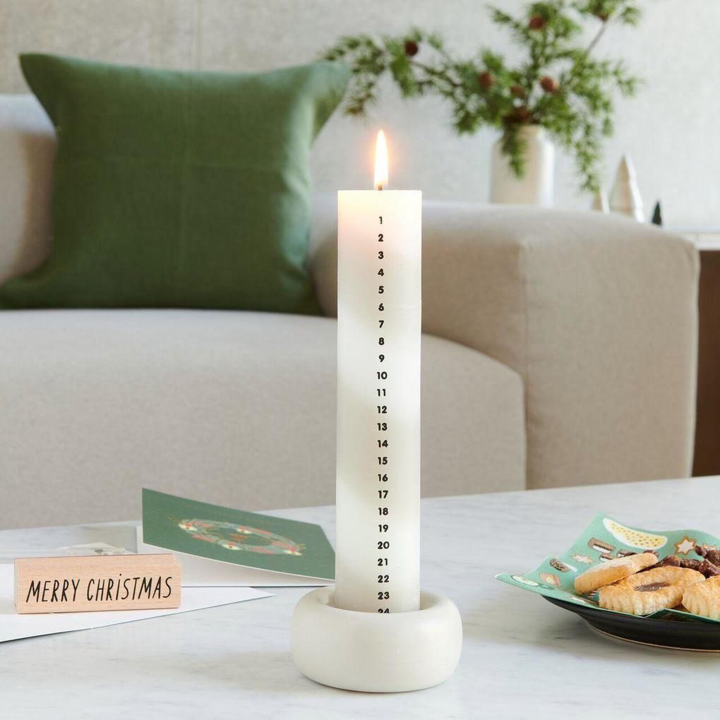Weitere Ansicht: Adventskalender Kerze 1-24, Beige/Weiß