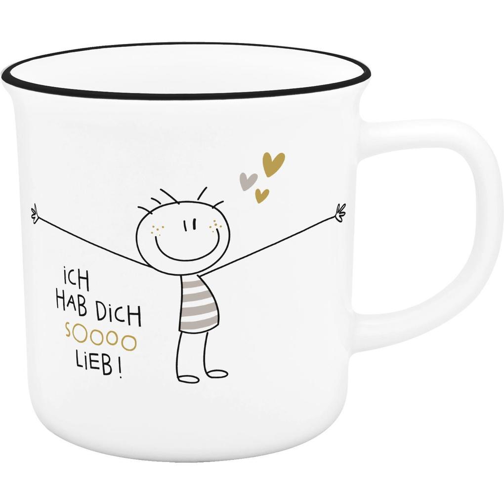 Weitere Ansicht: XL-Becher in Emailleoptik "Hab dich sooo lieb"