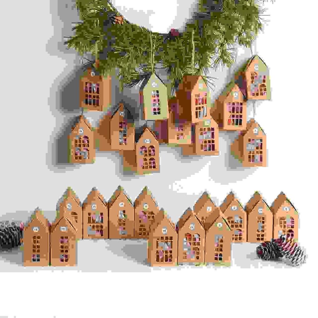 Weitere Ansicht: Adventskalender Papphäuser,24 Stk., 9x4,5x4,5cm, FSC MIX