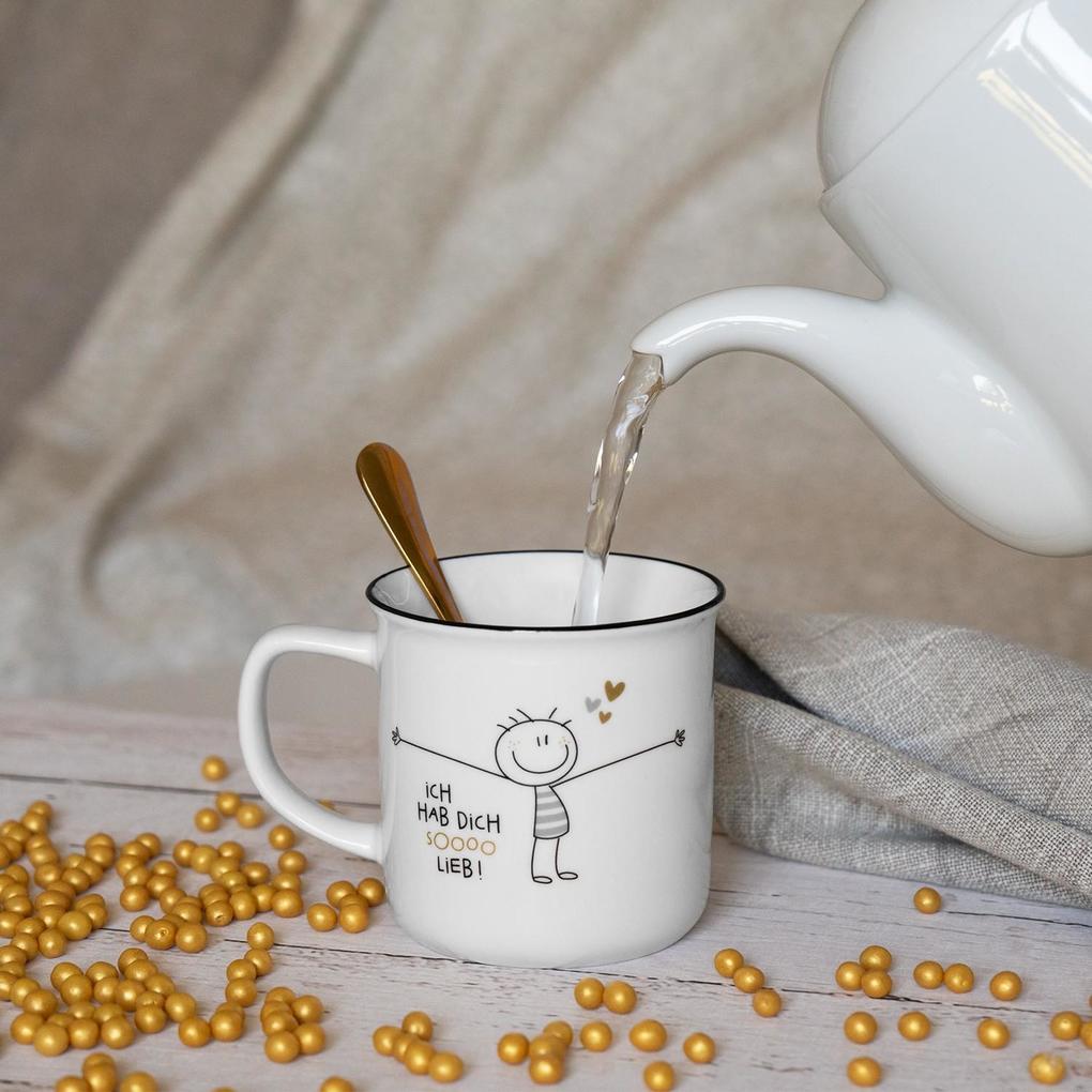 Weitere Ansicht: Becher in Emailleoptik "Hab dich sooo lieb"