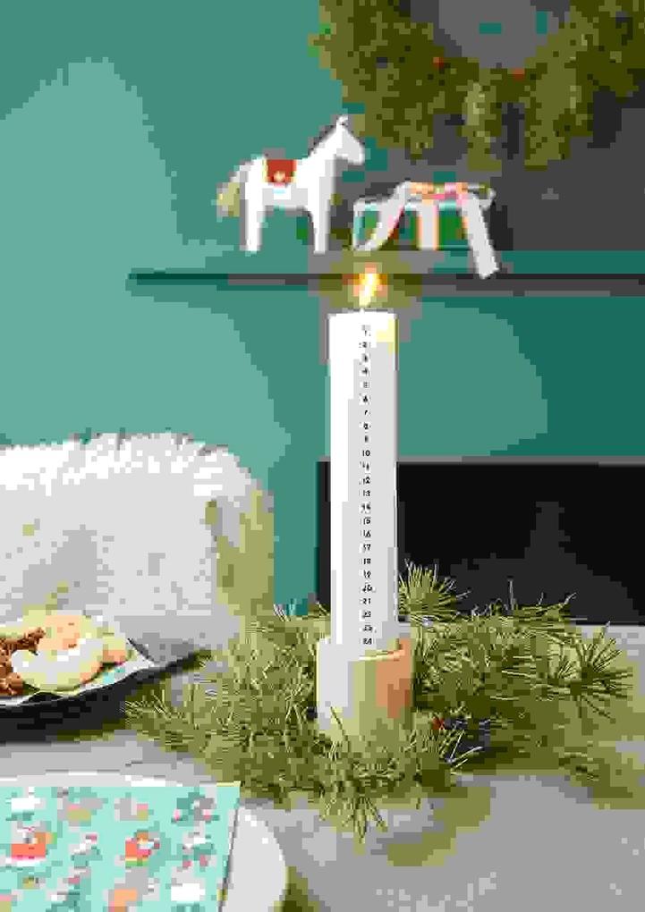 Weitere Ansicht: Adventskalender Kerze 1-24, Weiß