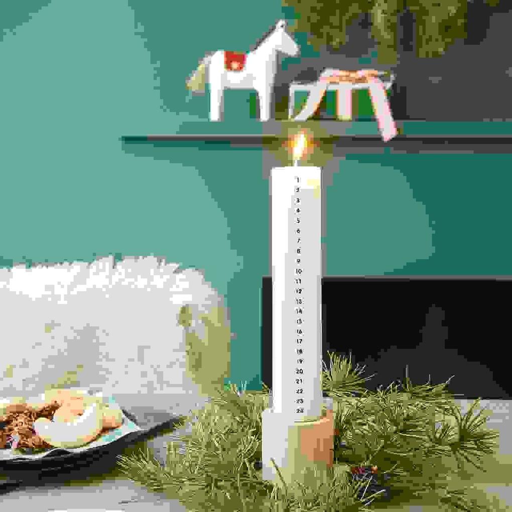 Weitere Ansicht: Adventskalender Kerze 1-24, Weiß