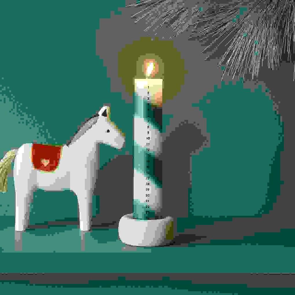 Weitere Ansicht: Adventskalender Kerze 1-24, Grün/Weiß