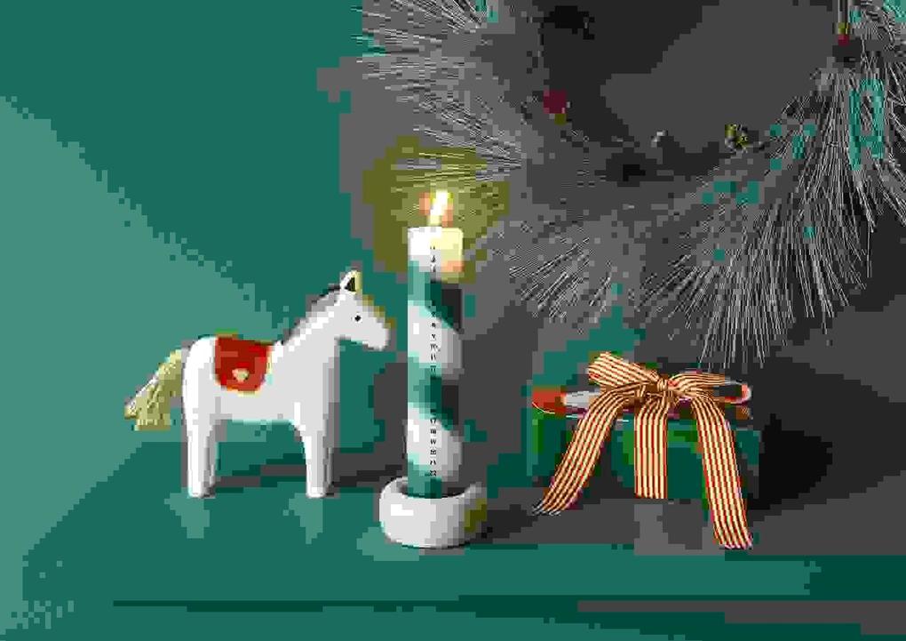 Weitere Ansicht: Adventskalender Kerze 1-24, Grün/Weiß