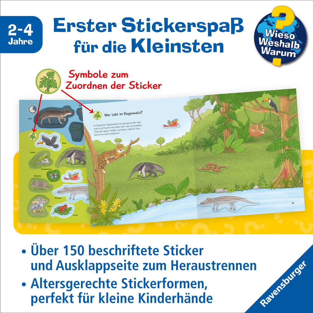 Weitere Ansicht: Wieso? Weshalb? Warum? junior Stickerheft - Tiere im Wald