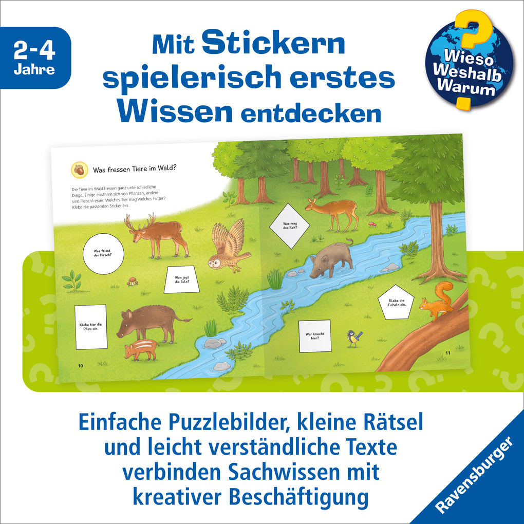 Weitere Ansicht: Wieso? Weshalb? Warum? junior Stickerheft - Tiere im Wald
