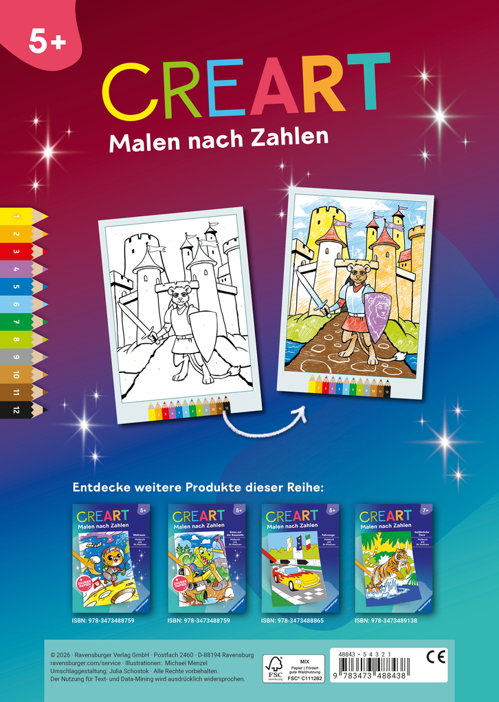 Weitere Ansicht: CreArt Malen nach Zahlen ab 5 Zauberpapier - Abenteuer
