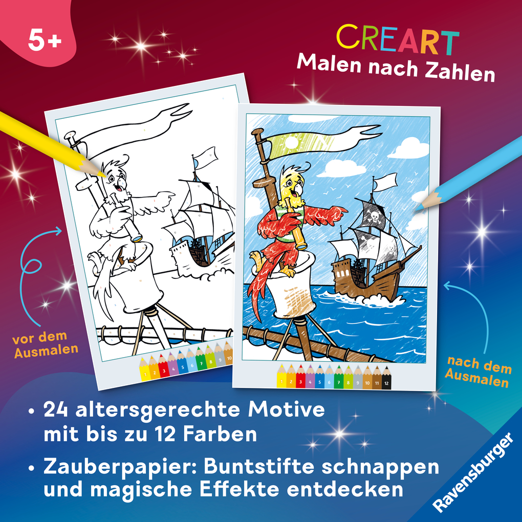 Weitere Ansicht: CreArt Malen nach Zahlen ab 5 Zauberpapier - Abenteuer