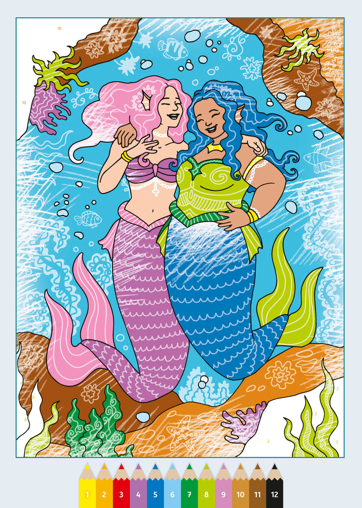 Weitere Ansicht: CreArt Malen nach Zahlen ab 7 Zauberpapier - Meerjungfrauen