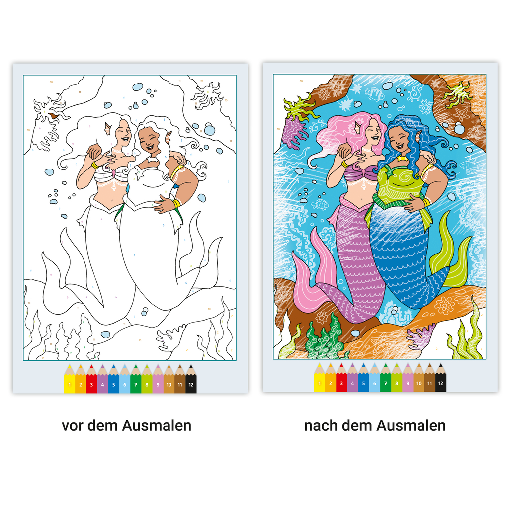 Weitere Ansicht: CreArt Malen nach Zahlen ab 7 Zauberpapier - Meerjungfrauen