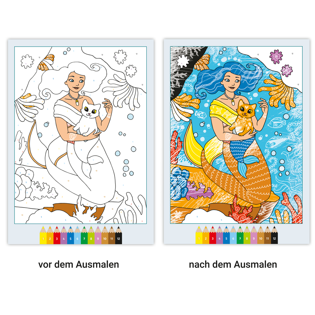 Weitere Ansicht: CreArt Malen nach Zahlen ab 7 Zauberpapier - Meerjungfrauen