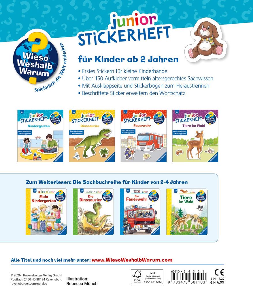 Weitere Ansicht: Wieso? Weshalb? Warum? junior Stickerheft - Kindergarten