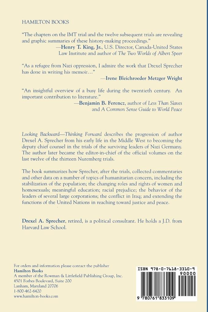 Weitere Ansicht: Looking Backward-Thinking Forward | Drexel A. Sprecher