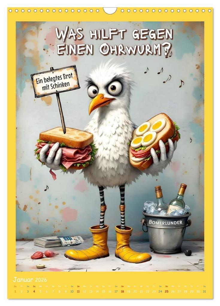 Weitere Ansicht: Böse Möwen (Wandkalender 2026 DIN A3 hoch), CALVENDO Monatskalender | Dinklage, Anke Boos, Calvendo, Dinklage Boos