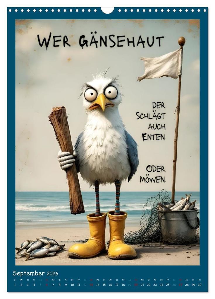 Weitere Ansicht: Böse Möwen (Wandkalender 2026 DIN A3 hoch), CALVENDO Monatskalender | Dinklage, Anke Boos, Calvendo, Dinklage Boos