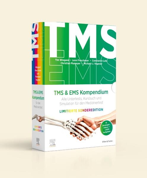 Produktbild: TMS & EMS Kompendium Sonderedition - Alle Untertests, Kursbuch und Simulation für den Medizinertest im Schuber | Leon Froschauer, Constantin Lutz, Christian Plumeyer, Michael-J. Vogeser, Tim Wiegand