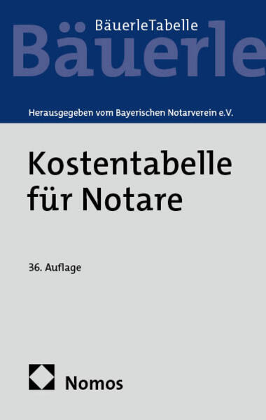 Produktbild: Kostentabelle für Notare