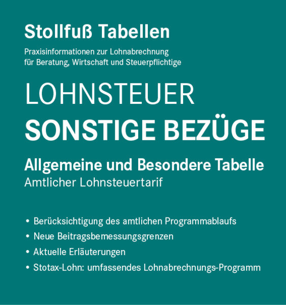 Produktbild: Tabelle, Lohnsteuer 2025 Sonstige Bezüge Sonderausgabe August