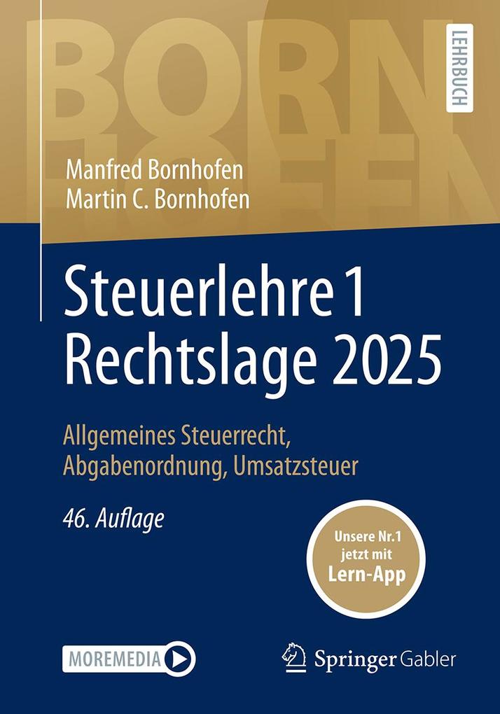 Produktbild: Steuerlehre 1 Rechtslage 2025 | Manfred Bornhofen, Martin C. Bornhofen