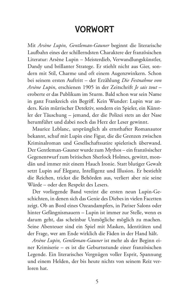 Weitere Ansicht: Arsène Lupin, Gentleman-Gauner. Abenteuergeschichten | Maurice Leblanc