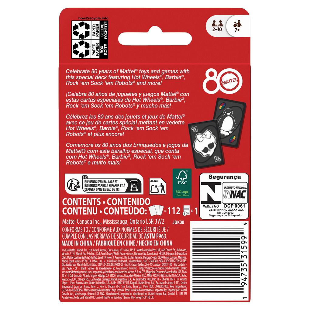 Weitere Ansicht: Mattel 80th UNO Ruby Red