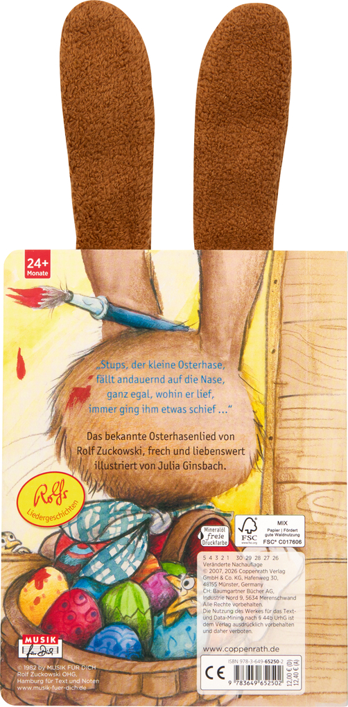 Weitere Ansicht: Stups, der kleine Osterhase (mit Plüschohren) | Rolf Zuckowski