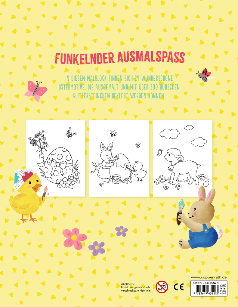 Weitere Ansicht: Malblock mit Glitzersteinchen Frohe Ostern