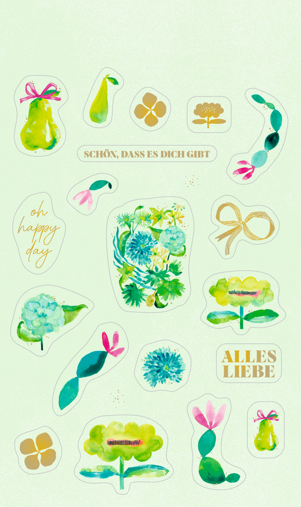 Weitere Ansicht: Sticker und Etiketten - Stickerbogen mit 100 Stickern