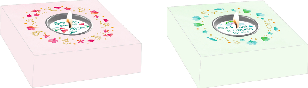 Weitere Ansicht: Teelicht mit Botschaft - Ein Licht für dich (rosa, grün)