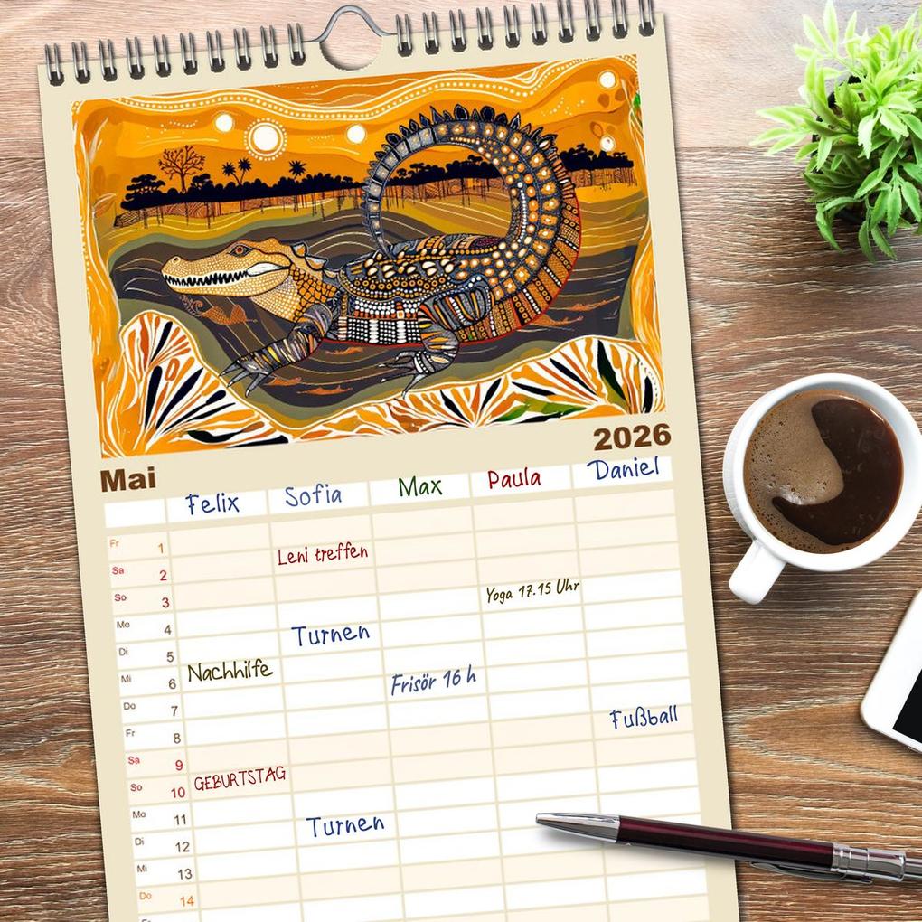 Weitere Ansicht: Familienplaner 2026 - Abstraktes Afrika - Wilde Savanne in leuchtenden Farben mit 5 Spalten (Wandkalender, 21 x 45 cm) CALVENDO | Calvendo, Anja Frost