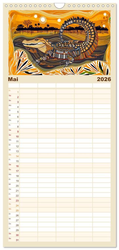 Weitere Ansicht: Familienplaner 2026 - Abstraktes Afrika - Wilde Savanne in leuchtenden Farben mit 5 Spalten (Wandkalender, 21 x 45 cm) CALVENDO | Calvendo, Anja Frost